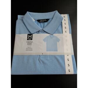 Men's Stretch Pique Polo Blue Classic Fit Size S